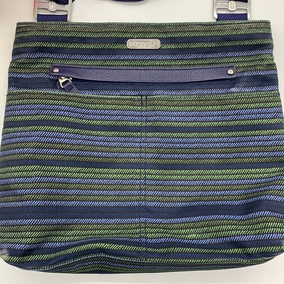 Baggallini Blue and Green Striped Crossbody Bag - Picture 2 of 11